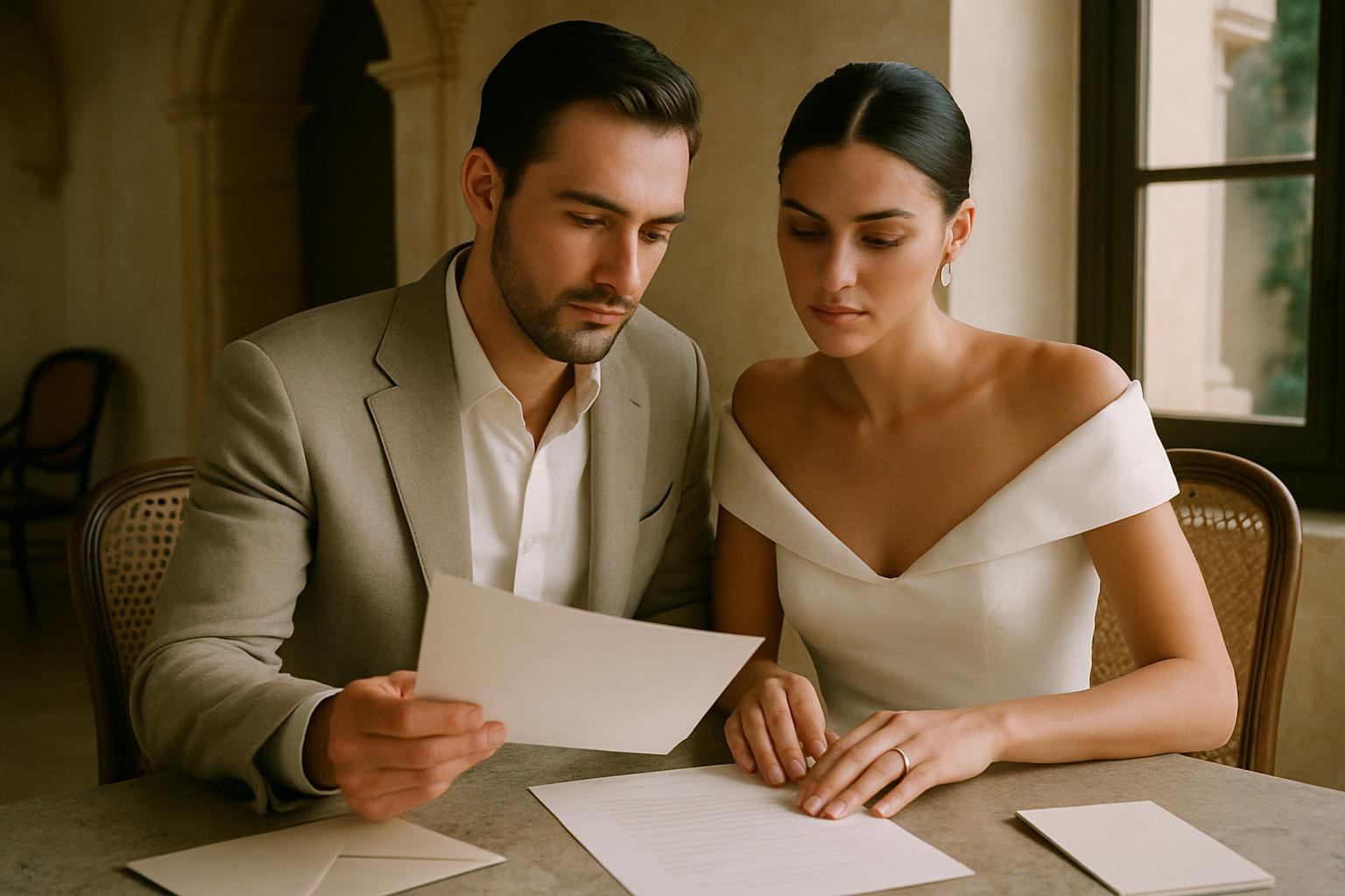 Contratos de fornecedores de casamento em Espanha: checklist antes de assinar