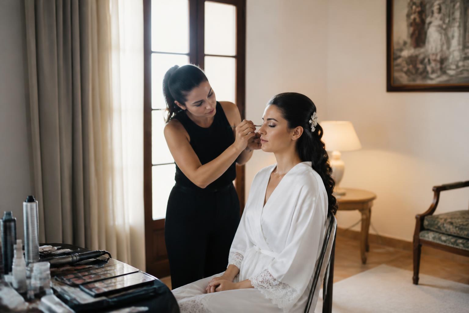 Maquillaje y peluquería de novia a domicilio o en salón: diferencias y cómo elegir
